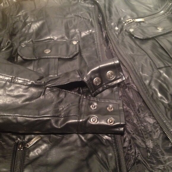 TXT Faux Leather Jacket - Picture 4 of 9